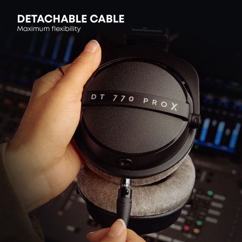 Beyerdynamic DT 770 Pro X Over-Ear Studio Wired Headphones for Recording and Monitoring with Detachable Cable Handmade in Germany (48 Ohms, Black)