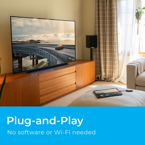 Nyrius Wireless USB-C to HDMI Video Transmitter & Receiver, Plug & Play, Stream 1080p up to 150ft to a TV or Projector