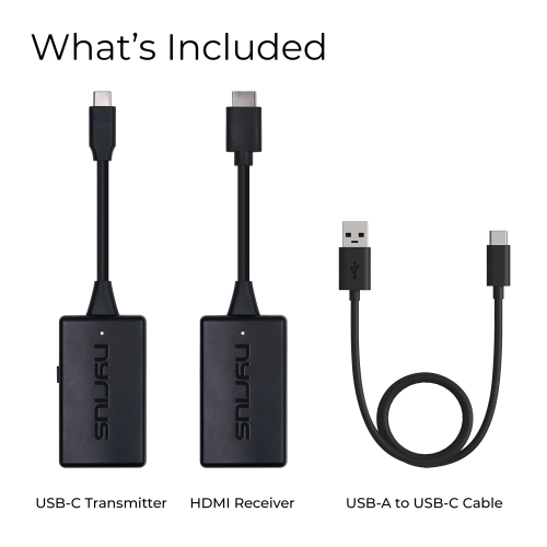 Nyrius Wireless USB-C to HDMI Video Transmitter & Receiver, Plug & Play, Stream 1080p up to 150ft to a TV or Projector