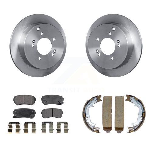 TRANSIT AUTO  Rear Disc Rotors Ceramic Pads Parking Brake Shoes Kit for Hyundai Tucson Kia Sportage Awd K8T-105403