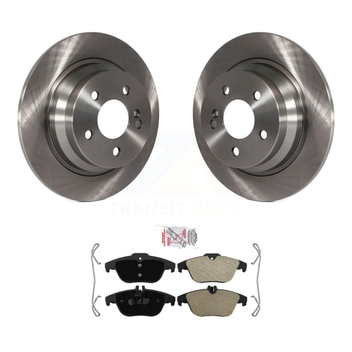 TRANSIT AUTO  Rear Brake Rotor Semi-Metallic Pad Kit for 2010 Mercedes-Benz E350 Coupe With Solid K8A-109283