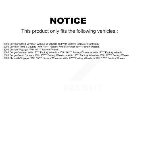 Front Rear Brake Rotors Semi-Metallic Pad Drum Kit For Dodge Caravan Grand Chrysler K8S-105032