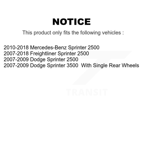 Kit de plaquettes et patins de stationnement en céramique pour Sprinter 2500 Mercedes-Benz Dodge K8T-105556