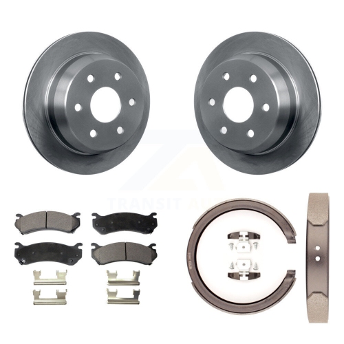 Rear Disc Rotors Ceramic Pads Parking Shoes Kit For 03 Chevrolet Suburban 2500 6.0L/8.1L K8T-105595