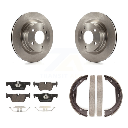 Rear Disc Rotors Ceramic Pads Parking Shoes Kit For 12-13 BMW 328i Convertible with 2.0L K8T-105464