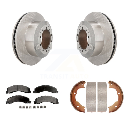 TRANSIT AUTO  Rear Disc Rotors Ceramic Pads Parking Shoes Kit for Ram Dodge Sterling Truck 4500 5500 45 K8T-105731