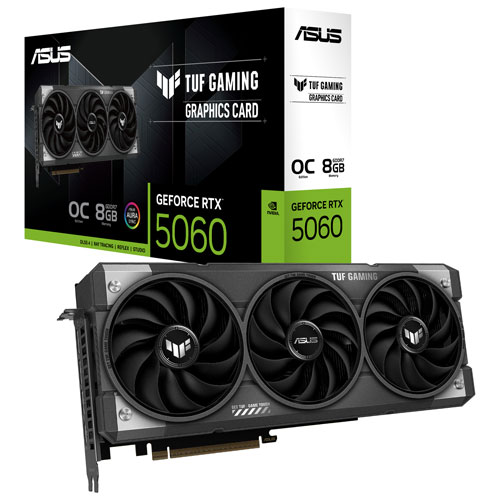 Carte graphique TUF Gaming GeForce RTX 5060 OC d'ASUS avec mémoire GDDR7 de 8 Go