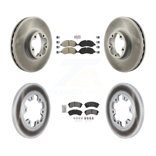 Front Rear Semi-Metallic Pad Coated Disc Brake Rotor Kit For 2023 Ford Transit-350 HD RWD KGA-107565