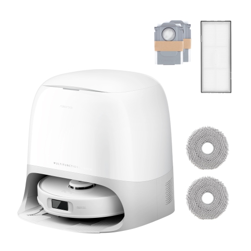 Roborock Qrevo Curv 5XC Robot Vacuum and Mop with Dual Anti-Tangle System, FlexiArm Technology, 75°C Hot Water Mop Washing and Intelligent Dirt