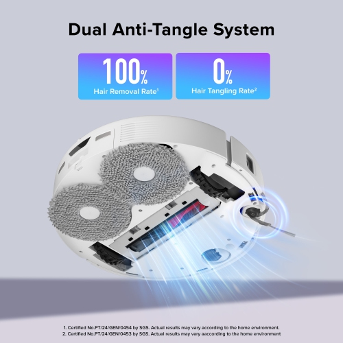 Roborock Qrevo Curv 5XC Robot Vacuum and Mop with Dual Anti-Tangle System, FlexiArm Technology, 75°C Hot Water Mop Washing and Intelligent Dirt