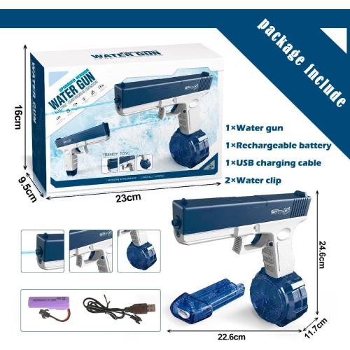 maxxus Electric Automatic Water Gun- 492 CC Dual Tank, for Adults & Kids, Ideal for Pool, Beach & Outdoor Summer Fun