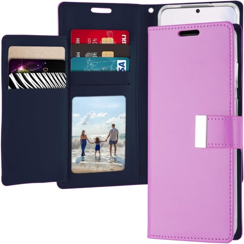 TopSave Goospery Rich Diary [ID/Card & Cash Slots] Premium PU Leather Wallet Case [Magnetic Closure] Folio Wallet Flip For iPhone 16e(6.1"), Purple