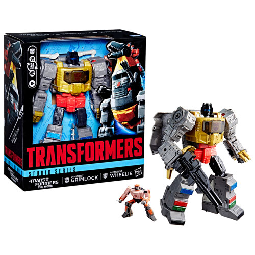 Hasbro Transformers Studio Series - Transformers The Movie Dinobot Grimlock & Autobot Wheelie Action Figures
