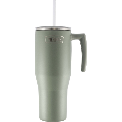 Image 1 of 8.. Thermos Outdo 1100ml Stainless Steel Travel Mug Dual Function Lid with Straw