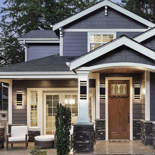 Éclairage d'extérieur DEL Dusk to Dawn, paquet de 2, luminaire extérieur blanc chaud 3000 K, capteur en aluminium, éclairage extérieur étanche pour