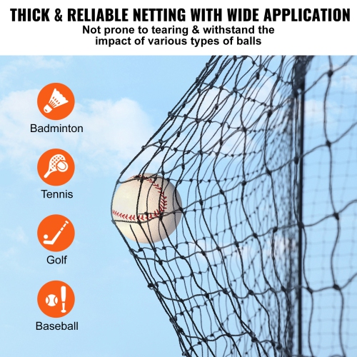 VEVOR 70FT Professional Softball Baseball Batting Hitting Training Net, Practice Portable Pitching Cage Net with Door & Carry Bag, Heavy Duty