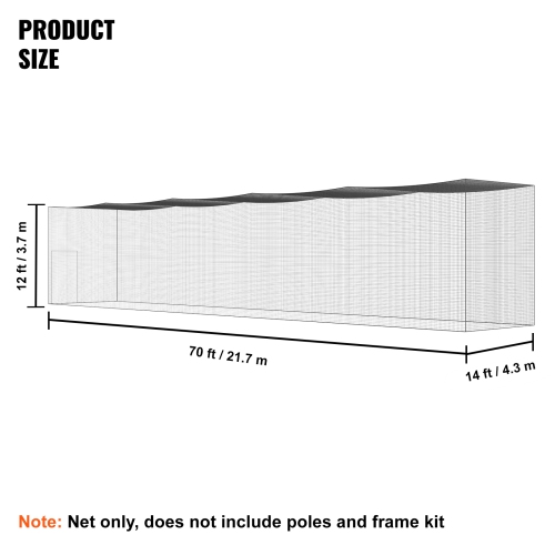VEVOR 70FT Professional Softball Baseball Batting Hitting Training Net, Practice Portable Pitching Cage Net with Door & Carry Bag, Heavy Duty