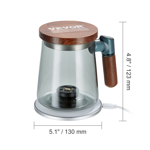 VEVOR Hydrogen Water Cup, 400 ml / 14.1 oz Hydrogen Generator, SPE Technology Portable Hydrogen Water Ionizer Machine with Wireless Charging Base,