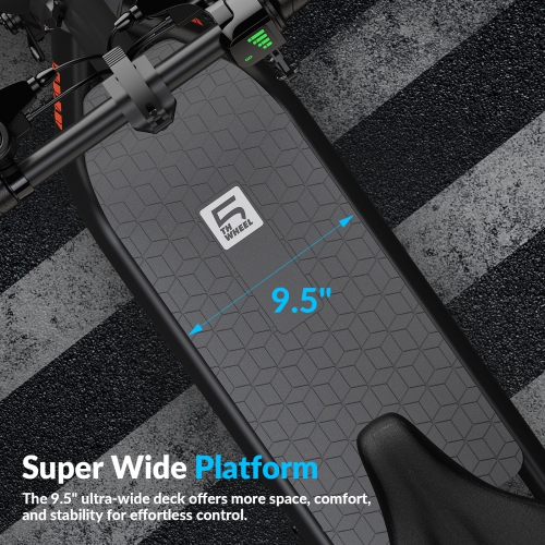 5TH WHEEL Electric Scooter for Adults with Seat and Basket, 450W Motor, 12" Pneumatic Tires, 20 Mile Range, 15.5 MPH, LED Light, Foldable Commuter