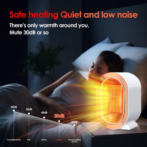 Chaufferette portative écoénergétique 1200 W Instant Heater, réchaud compact à 2 vitesses pour la maison