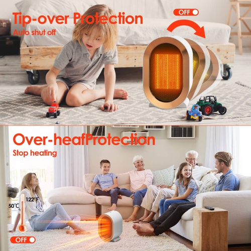 Chaufferette portative écoénergétique 1200 W Instant Heater, réchaud compact à 2 vitesses pour la maison