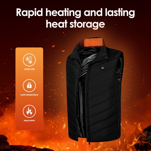 Unisex Heated Vest with 9 Heating Zones,USB Electric Heated Jacket for Men Women Heated Clothing with 3 Heating Levels(XL Size)