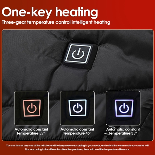 Unisex Heated Vest with 9 Heating Zones,USB Electric Heated Jacket for Men Women Heated Clothing with 3 Heating Levels(XL Size)