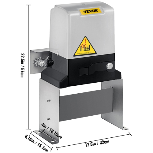VEVOR AC1400 3100LBS Sliding Gate Opener, with 2 Remote Controls, Gate Operator Hardware Kit for Security, Move Speed 43ft Per Min, Electric Rolling