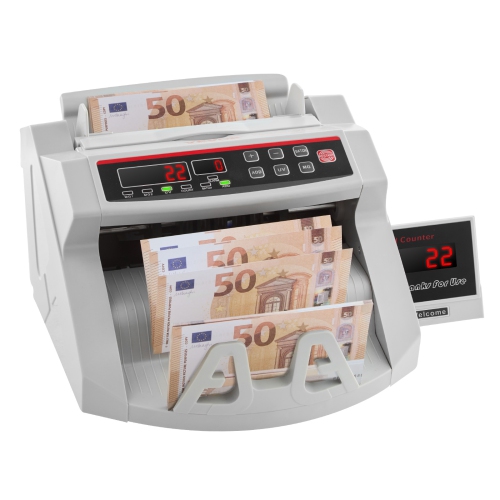 VEVOR Money Counter Machine, Bill Counter with UV, MG, IR and DD Counterfeit Detection, USD & EUR Cash Counting Machine with Large LCD & External