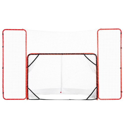 VEVOR 72" Hockey Goal with Backstop and Targets, Street Steel Hockey Net, Pro Hockey Training Goal Set, Portable Indoor Outdoor Hockey Goal with Net,