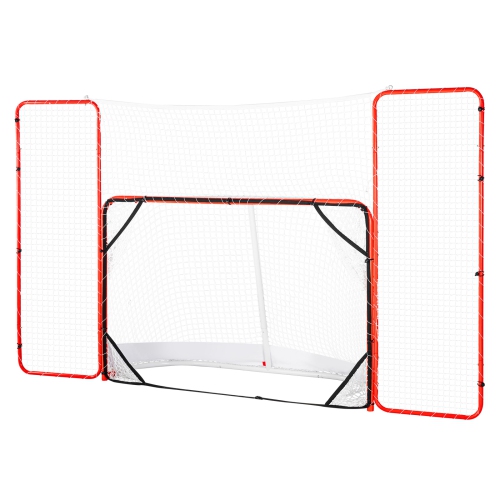 VEVOR 72" Hockey Goal with Backstop and Targets, Street Steel Hockey Net, Pro Hockey Training Goal Set, Portable Indoor Outdoor Hockey Goal with Net,