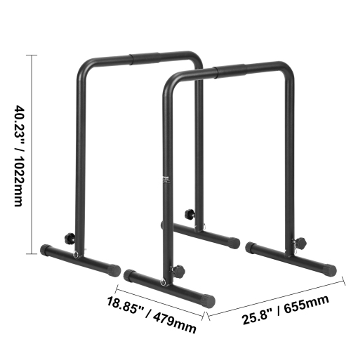 VEVOR 440 lbs Dip Bars, Heave Duty Dip Stand Station with Adjustable Height,Fitness Workout Dip Bar Station Stabilizer Parallette Push Up Stand,