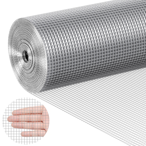VEVOR 1/4 inch Hardware Cloth, 48in x 100 ft 23 Gauge, Hot Dipped Galvanized Wire Mesh Roll, Chicken Wire Fencing, Wire Mesh for Rabbit Cages,