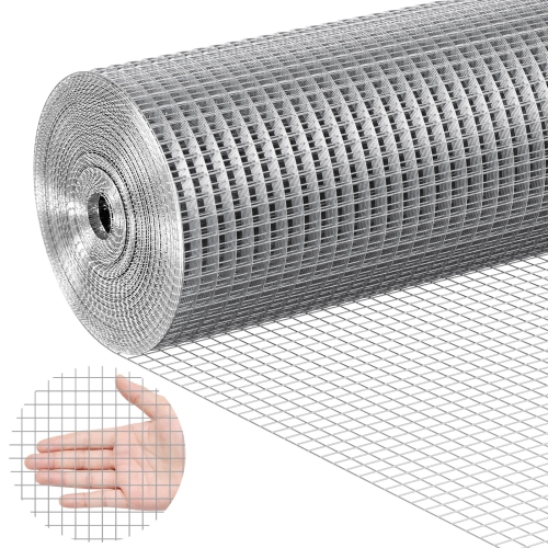 VEVOR 1/2 inch Hardware Cloth, 36in x 100 ft 19 Gauge, Hot Dipped Galvanized Wire Mesh Roll, Chicken Wire Fencing, Wire Mesh for Rabbit Cages,
