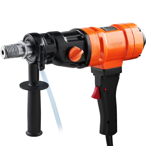VEVOR 4in Handheld Wet Concrete Diamond Core Drill Rig, 1100-2400RPM Two Speed & 1-1/4" Thread & 2 Bubble Levels, 3-4in Drilling Diameter for