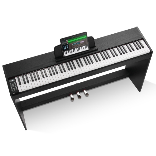 VEVOR 88 Key Weighted Digital Piano,Fully Weighted Keys,Electric Piano Dual Keyboard & Speakers Simple Cabinet Bracket with Headphone 200 Tones &