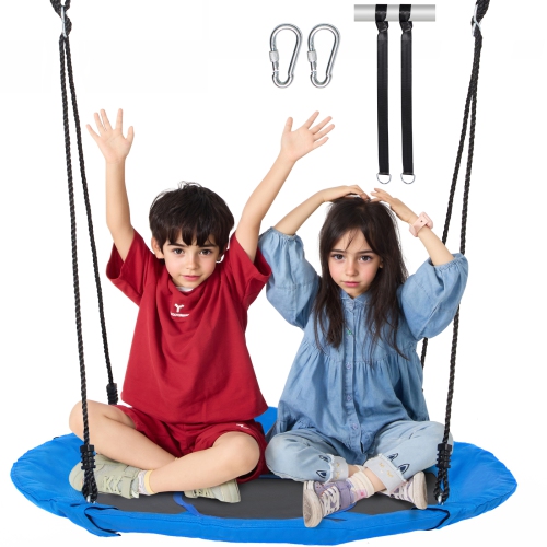 VEVOR 40 Inch Tree Swing,Saucer Swing, 750lbs Weight Capacity, 900D Oxford Fabric Swing Seat with 2 Tree Hanging Straps and Adjustable Multi-Strand