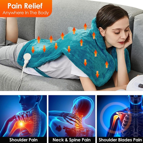 Heating pad, fast heating heat therapy pad for back neck and shoulders warmth and relaxation