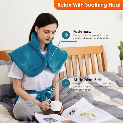 Heating pad, fast heating heat therapy pad for back neck and shoulders warmth and relaxation