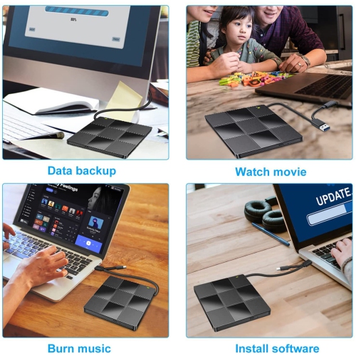 External Optical Drive USB Computer DVD Player Laptop External Burner