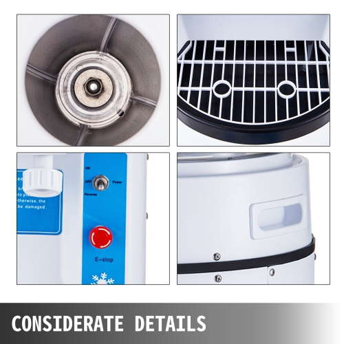 VEVOR 110V Commercial Ice Shaver Crusher 1100LBS/H with 17.6 LBS Hopper, 350W Tabletop Electric Snow Cone Maker 320 RPM Rotate Speed Perfect For