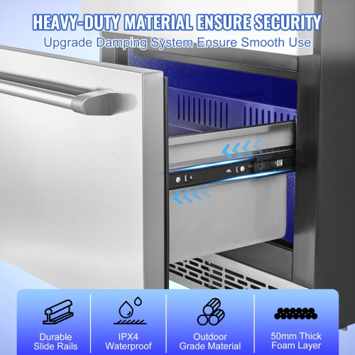 Réfrigérateur sous le comptoir VEVOR 24&nbsp;po, réfrigérateur à 2 tiroirs à température différente, 4,87 pi3 Capacité, réfrigérateur sous le