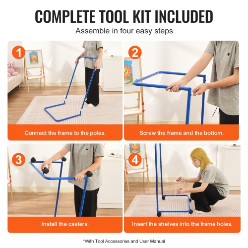 VEVOR 23.75x17.5x38 inch Art Drying Rack, 25 Removable Shelves Paint Drying Rack With Lockable Wheels, Carbon Steel Painting Drying Rack for Artwork