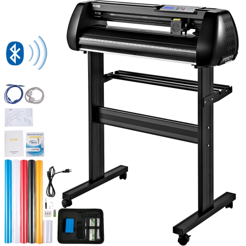 VEVOR 28in Vinyl Cutter Machine, Offline Bluetooth Cutting Plotter Machine, 400in/10m Steel Roller Shaft Adjustable Speed Force, SignMaster Software