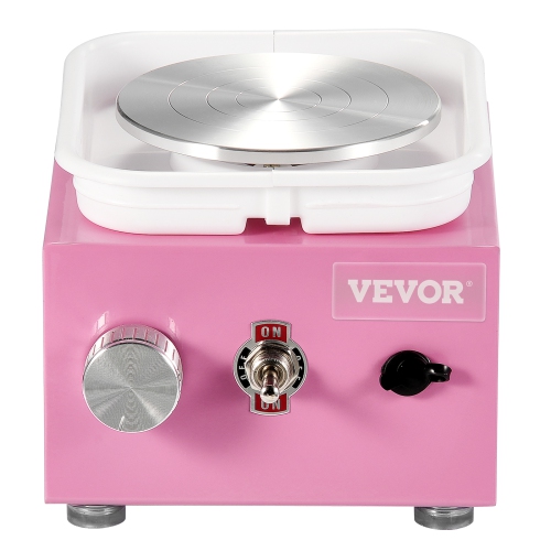 VEVOR Mini Pottery Wheel, 0-320RPM Adjustable Speed Detachable Basin Forming Machine, 2.56in/3.94in 2 Turntables Electric Ceramic Wheel Machine,
