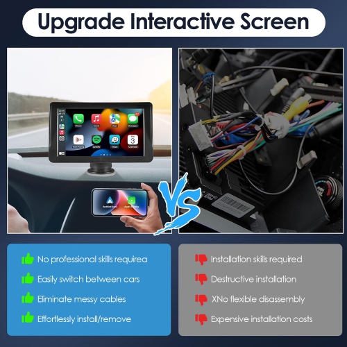 7-Inch Portable Car Bluetooth MP5 Player, Car Large Screen Wireless CarPlay, Supports iPhone, Android