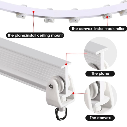 Rideau de plafond courbé pliable de 5 mètres, rideau de plafond flexible