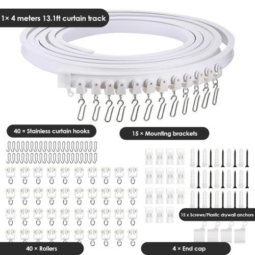 Rideau de plafond courbé pliable de 5 mètres, rideau de plafond flexible