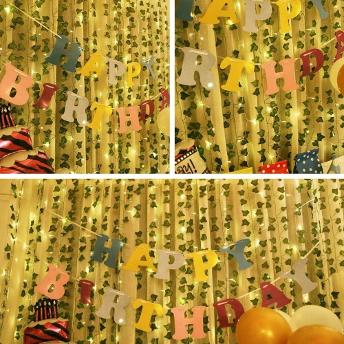 Solar Outdoor String Lights, Artificial Ivy Fairy Lights 100LED 10M/32Ft Rattan Lights