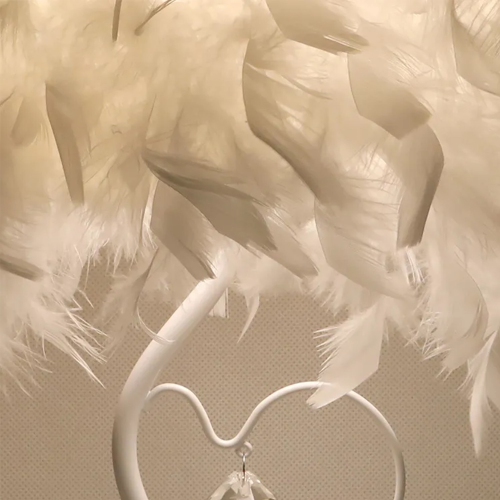 Feather Crystal Table Lamp, Bedroom Decorative Lamp, Bedroom Bedside Table Lamp With Remote Control